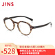 睛姿（JINS）含鏡片近視眼鏡框男女HOME居家百搭可加配防藍光鏡片UGF23A075 123黃色玳瑁