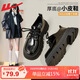 回力（Warrior）官方樂(lè )福鞋女鞋秋季百搭黑色小皮鞋英倫風(fēng)瑪麗珍單鞋子女亮面37