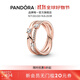 潘多拉（PANDORA）閃耀三環(huán)戒指女時(shí)尚飾品情侶對戒生日禮物送女友 玫瑰金色 60mm-20號圈口