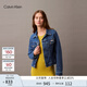 Calvin KleinJeans25春夏女士美式復古雙口袋翻領(lǐng)潮殼牛仔夾克外套47B750G RD8-牛仔藍 XS