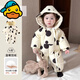 G.duck嬰兒羽絨服冬季連體衣白鴨絨寶寶外出服抱衣女寶加厚保暖連帽冬裝 乳白色圓點(diǎn)連帽羽絨服連體衣 90cm (充絨量約90g)