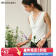 Olrain歐芮兒V領(lǐng)法式打底針織背心2025春夏新款內(nèi)搭蕾絲小衫 白色 L