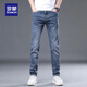 羅蒙（ROMON）高端牛仔褲男士秋冬加絨褲子男裝春秋直筒男褲彈力百搭休閑褲男褲 6813藍色常規 32 碼 腰圍2尺5適合130-140斤左右