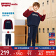 Levi's李維斯兒童套裝男女童套裝秋季新款套頭衛(wèi)衣長褲2件套衣服 深靛藍(lán) 130 /64 【建議身高116-122cm】