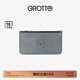 GROTTO個(gè)樂(lè )經(jīng)典箭頭標真皮輕奢簡(jiǎn)約多卡位卡包卡夾禮物 大象灰