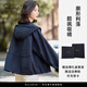 SLLAVIF2025巨好看的新款秋裝女士休閑短外套闊版大碼連帽夾克工裝上衣女 藏青色 S