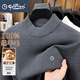 金利來(lái)（Goldlion）100羊毛衫冬季新款毛衣男裝半高領(lǐng)加厚保暖純色打底中老年針織衫 【100羊毛】灰色 XL 建議130-150斤