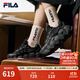 斐樂(lè)（FILA）女鞋可頌面包鞋老爹鞋運(yùn)動(dòng)鞋新款厚底鞋 黑/影黑灰-BD 38