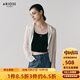 艾諾絲雅詩(shī)【商場(chǎng)同款】2025夏季新品透視針織衫開(kāi)衫外套上衣女40411899 白色 M