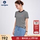 Navigare意大利小帆船短袖條紋T恤衫女25夏季新品圓領(lǐng)百搭體恤衫時(shí)尚上衣 黑白條紋 M