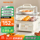 九陽(yáng)（Joyoung）電蒸鍋 電煮鍋 11L雙層多功能鍋 外置加水蒸鍋透明視窗家用電鍋蒸包子鍋電熱鍋多用途鍋GZ205
