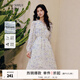 秋水伊人時(shí)尚簡(jiǎn)約連衣裙2025年春秋新款女氣質(zhì)通勤V領(lǐng)燈籠袖裙子 淺藍 M