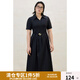 獨束大碼女裝簡約垂感V翻領(lǐng)連衣裙2025夏裝新款優(yōu)雅氣質(zhì)通勤裙子 氣質(zhì)黑 2XL （尺碼：4）