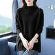 羅蒙（ROMON）200斤可穿半高領(lǐng)毛衣女寬松大碼中長(cháng)款百搭上衣加厚潮打底內搭 黑色 2XL 加大版建議135-150斤