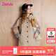 笛莎（DEESHA）童裝女童外套2025秋季新款兒童學(xué)院風(fēng)休閑風(fēng)衣外套 卡其色 150