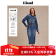 ELAND【100%棉】衣戀襯衫裙女復古H微落肩牛仔連衣裙2025夏季新款 牛仔色(55)Indigo M /165