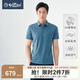 金利來(lái)【57%桑蠶絲】春夏新款短袖polo衫男士透氣商務(wù)翻領(lǐng)純色T恤 64灰綠 M 170/88A 推薦120-130斤