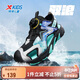 特步（XTEP）兒童童鞋夏季包頭護趾涼鞋旋鈕扣科技沙灘鞋 黑/新金屬銀 36碼
