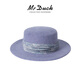 Mr DUCK優(yōu)雅赫本風(fēng) 澳洲超細羊毛法式平頂帽洋氣女 英國印花織帶冬季禮帽 MW56267-混煙紫/天后赫拉（100%羊毛） L(適合57-58cm頭圍)