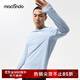 馬孔多（macondo）原創(chuàng  )單品丨防曬面膜感長(cháng)袖跑步運動(dòng)抗菌訓練套頭衫藍色微光男L