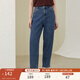 纖莉秀大碼女裝百搭氣質(zhì)寬松遮胯顯瘦高腰牛仔褲胖mm夏裝新款3386 深藍色 33/2XL