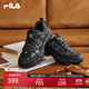 FILA 斐樂(lè )官方男鞋FLUID 6復古運動(dòng)鞋2025冬季新款貓爪6代休閑老爹鞋 黑/影黑灰-BD 42