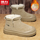 回力男鞋雪地靴2025秋冬季新款男士棉鞋加絨加厚保暖休閑鞋子 卡其 42