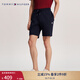 TOMMY HILFIGER春夏男裝休閑通勤簡(jiǎn)約刺繡抽繩腰純色直筒運動(dòng)褲針織短褲 藏青色DW5 XS