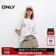 ONLY2025夏季新款酷感人像印花寬松落肩圓領(lǐng)短袖T恤女|125201065 A43奶油白色 M