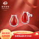 菜百首飾S925銀鑲瑪瑙耳飾 傳統民族風(fēng)銀鑲紅瑪瑙耳釘 定價(jià) YS 瑪瑙耳飾