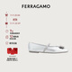 菲拉格慕（Ferragamo）女士銀色新版Vara芭蕾舞平底鞋 0769030_1C _ 65 禮物送女友