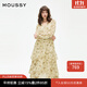 moussy 新品意式度假風(fēng)薔薇印花雪紡連衣裙028ISX33-1781 013象牙色 S 00001/S