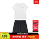 安德瑪（Under Armour）兒童夏季運動(dòng)套裝夏款短褲短袖套裝男大童短袖梭織短褲套裝 白T黑短褲 150