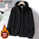啄木鳥(niǎo)（TUCANO）外套男秋冬季連帽開(kāi)衫衛衣寬松休閑加絨保暖抓絨男裝 黑色 2XL