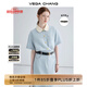 VEGA CHANG法式茶歇連衣裙女2025年夏款高級感氣質(zhì)顯瘦赫本風(fēng)長(cháng)裙 baby藍（長(cháng)款升級版） L