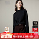 晚白【新品】2025冬季時(shí)尚簡(jiǎn)約休閑毛衣純色高彈羊毛加絨針織衫女 黑色 L