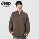 JEEP SPIRIT吉普立領(lǐng)毛衣男士2026秋冬季新款潮流男士針織衫毛衣新款立領(lǐng)套頭 咖啡色 L