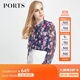 PORTS寶姿女裝女襯衫設計感小眾印花雪紡衫上衣YLV8B003FPP039 藍色印花 XS (2)
