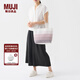 無(wú)印良品（MUJI） 手編包 環(huán)保材料 手提包菜籃子 編織包草編包 包包 女包 煙熏粉色橫條紋 小 長(cháng)24*寬10*高24cm