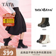 他她（TATA）彈力靴女靴瘦休閑瘦靴加絨厚底短靴秋冬新CEG01DZ4 CEG01DZ4黑色（絨面款） 38