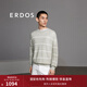 ERDOS【馬龍同款】春夏輕羊絨針織精紡圓領(lǐng)拼色時(shí)尚休閑條紋男針織衫 蘆葦綠 XL 180/100A