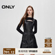ONLY秋季復(fù)古風(fēng)長袖套裝收腰PU短裙連衣裙女|12437Y006 H1Z 黑色 M (165) 84A