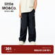 little MO&Co.原紗防曬1000 little moco童裝25夏裝新款男女童運動(dòng)風(fēng)休閑長(cháng)褲 黑色 130 130/56