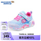 Skechers斯凱奇兒童寶寶閃燈鞋春秋新款女寶亮燈休閑鞋小童運動(dòng)鞋302696N 淺藍色/多彩色/LBMT 25