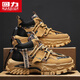 回力男鞋春季潮流百搭高幫運動(dòng)厚底休閑增高防滑老爹鞋 土黃/黑 42