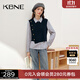 KBNE2024新款簡(jiǎn)約減齡馬甲襯衫假兩件別致漂亮上衣氣質(zhì)襯衣春秋女 藏青 S