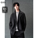 GXG男裝  灰色商務(wù)通勤短款純色西裝短款羊毛外套男 冬季新品 灰色 XL