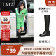 他她盧昱曉同款超模靴騎士靴長(cháng)靴女靴子秋冬 黑色 37