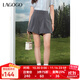LAGOGO高級感A字休閑短褲女拉谷谷2025年夏季新款高腰壓褶西裝褲 灰色 M