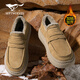 七匹狼男鞋冬季2025新款豆豆鞋男加絨加厚保暖棉鞋防寒一腳蹬雪地靴子男 黃棕 41